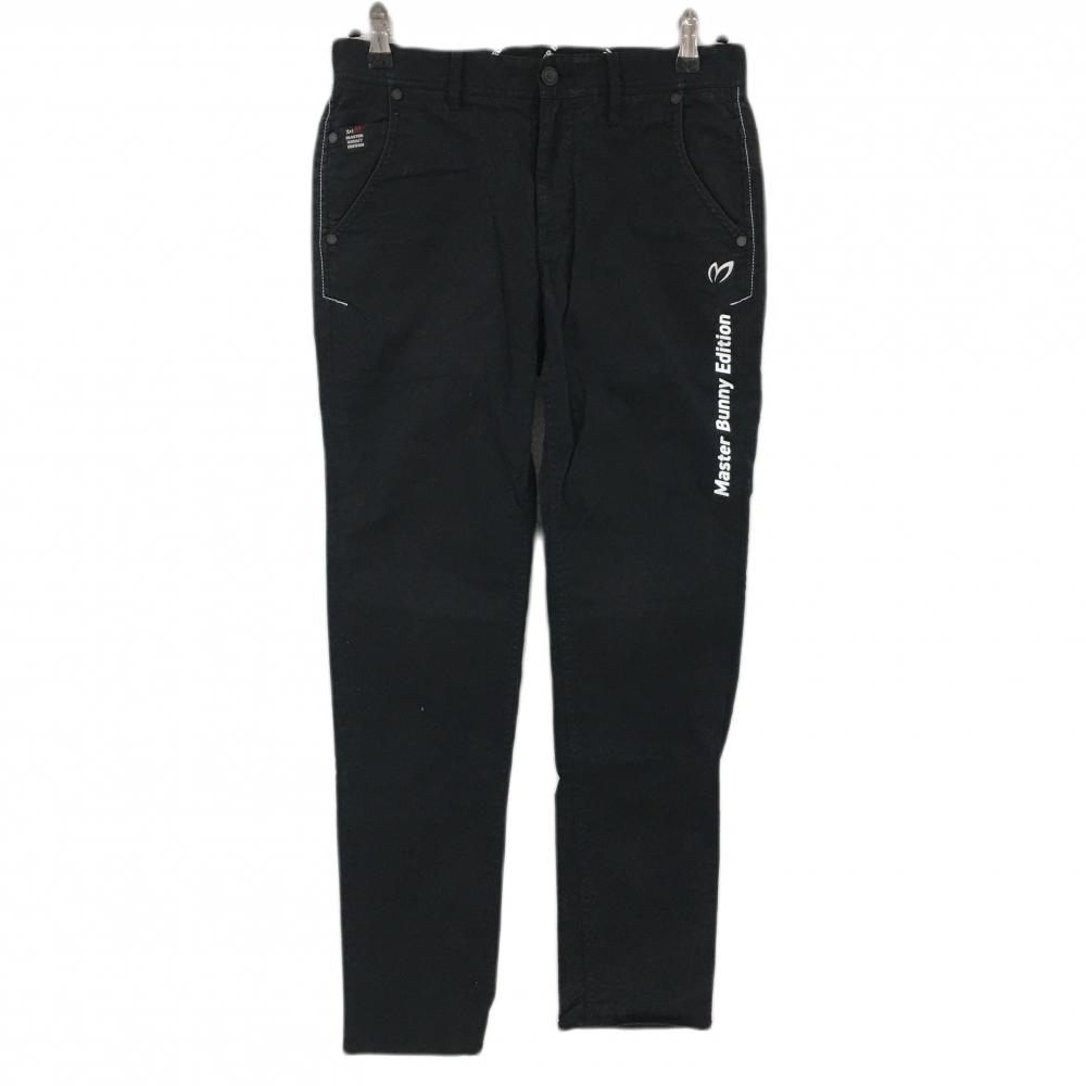マスターバニー パンツ 黒×白 サイドロゴ ストレッチ メンズ 3(S) ゴルフウェア MASTER BUNNY EDITION