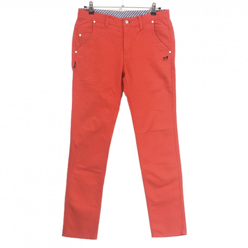 【美品】マスターバニー パンツ オレンジ系 総柄地模様  メンズ 5(L) ゴルフウェア MASTER BUNNY EDITION