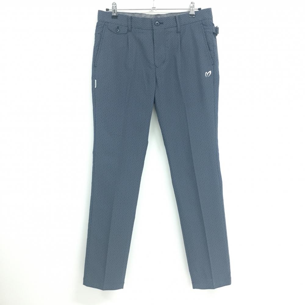 マスターバニー パンツ ネイビーグレー×ネイビー ギザギザ総柄 メンズ 5(L) ゴルフウェア MASTER BUNNY EDITION