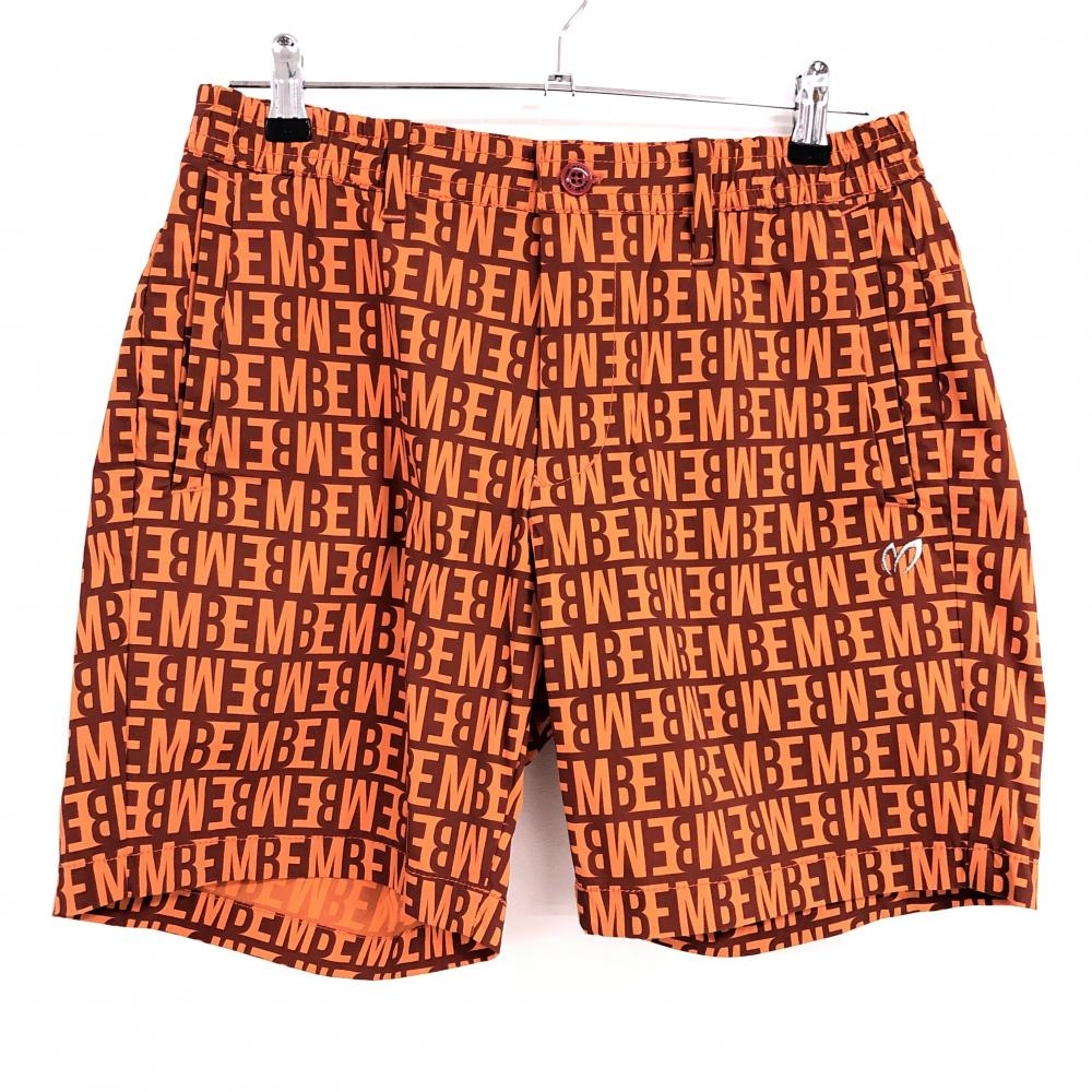 【超美品】マスターバニー ハーフパンツ オレンジ×ボルドー ロゴ総柄  メンズ 4(M) ゴルフウェア 2022年モデル MASTER BUNNY EDITION