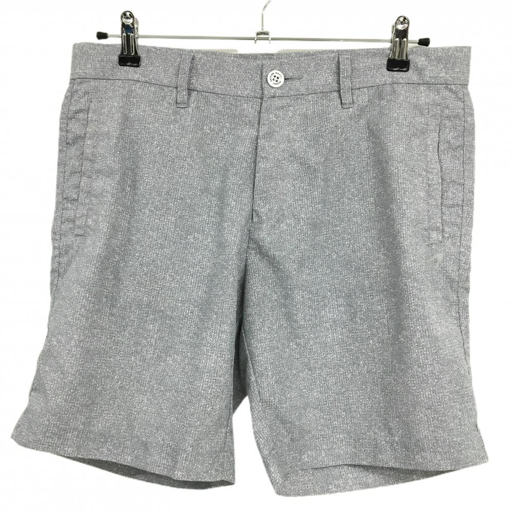 【超美品】マスターバニー ハーフパンツ 杢グレー ロゴプリント メンズ 5(L) ゴルフウェア MASTER BUNNY EDITION