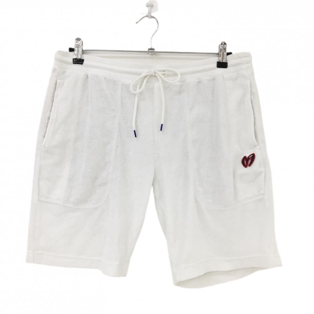 【美品】マスターバニー ハーフパンツ 白 パイル地 ウエスト調整紐  メンズ 5(L) ゴルフウェア MASTER BUNNY EDITION