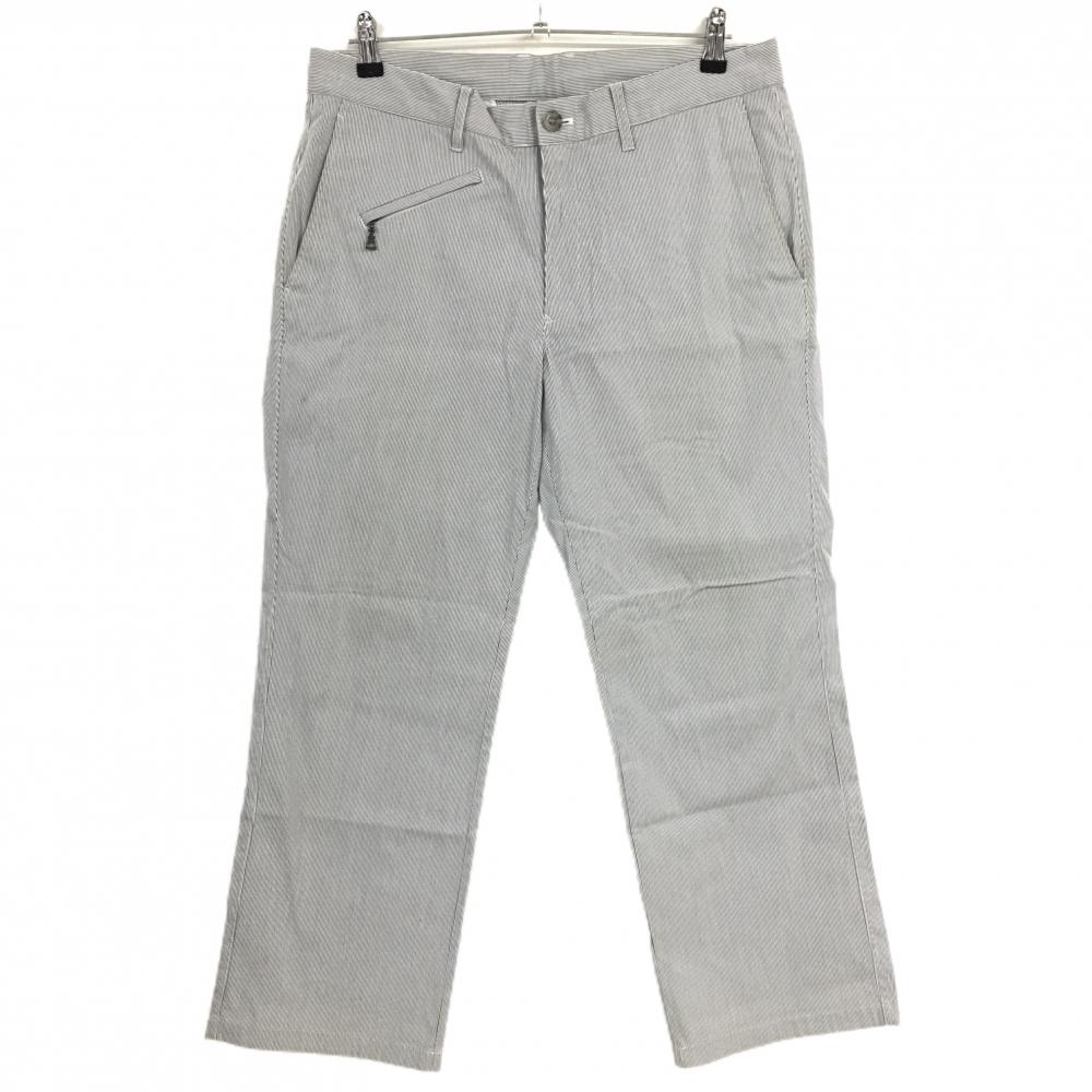 マンシングウェア パンツ 白×ネイビー ストライプ ポケット複数 メンズ 88 ゴルフウェア Munsingwear