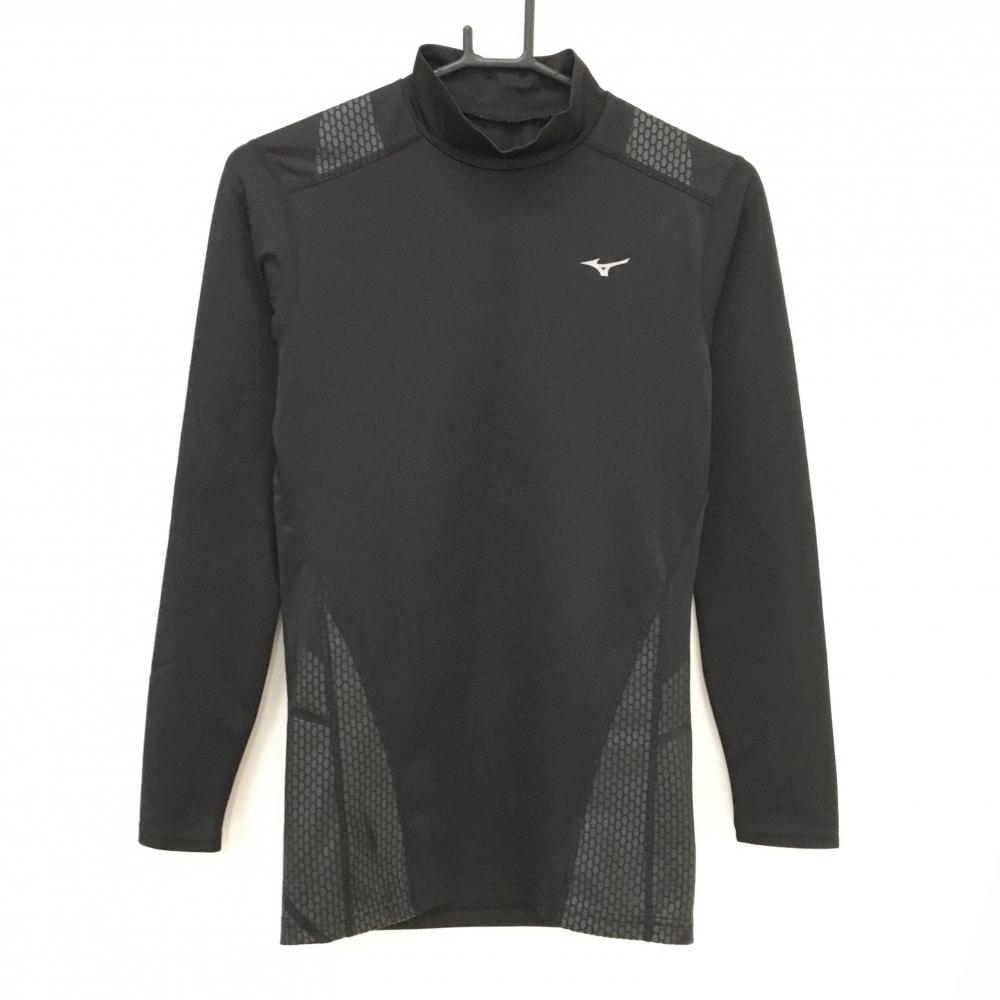 【美品】ミズノ ハイネックインナーシャツ 黒 メンズ XL ゴルフウェア MIZUNO