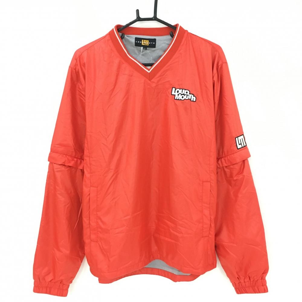 【超美品】ラウドマウス 2WAYスニード レッド×白 Vネック 蓄熱 袖着脱可  メンズ LL ゴルフウェア LOUDMOUTH