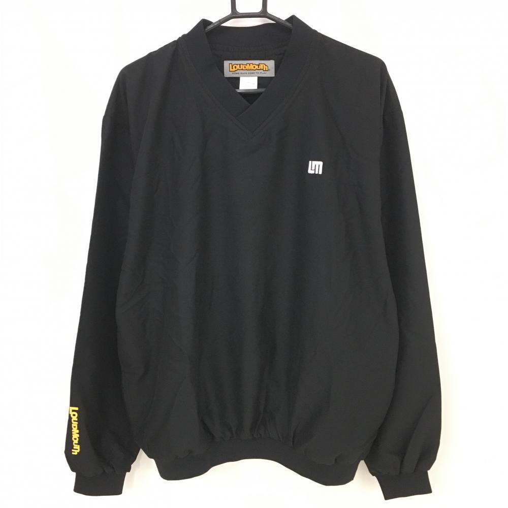 【超美品】ラウドマウス スニード 黒 Vネック 裏地メッシュ 蛍光イエロー メンズ M ゴルフウェア LOUDMOUTH