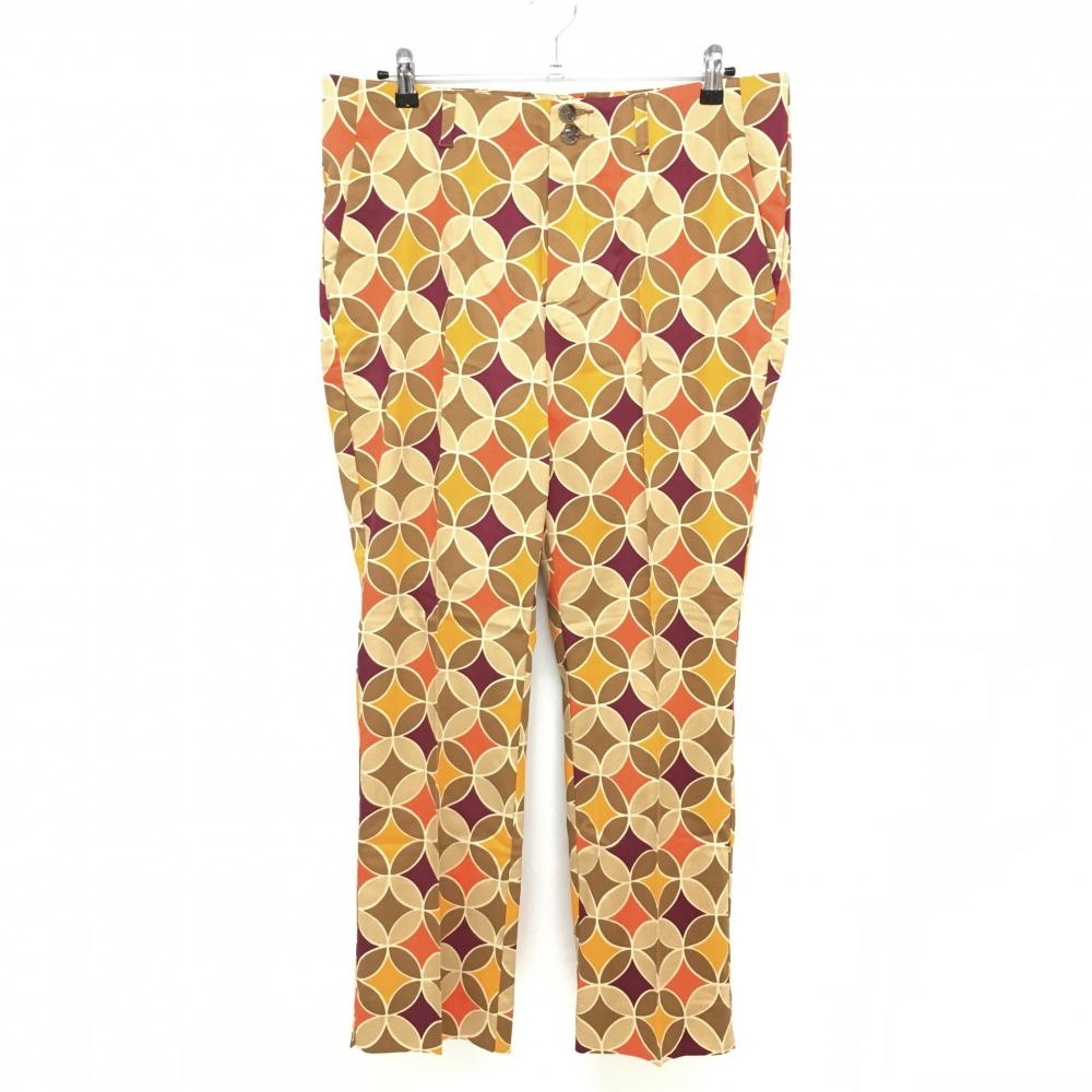 【新品】ラウドマウス パンツ ブラウン×オレンジ 総柄 ハーバーキャンプ ストレッチ メンズ 36×30L ゴルフウェア LOUDMOUTH