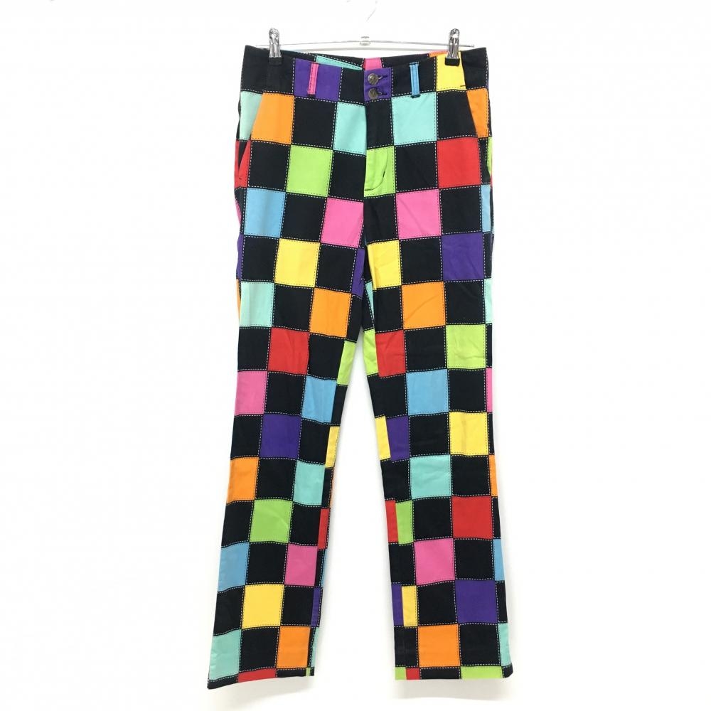 ラウドマウス パンツ 黒×マルチカラー ブロックチェック メンズ  ゴルフウェア LOUDMOUTH