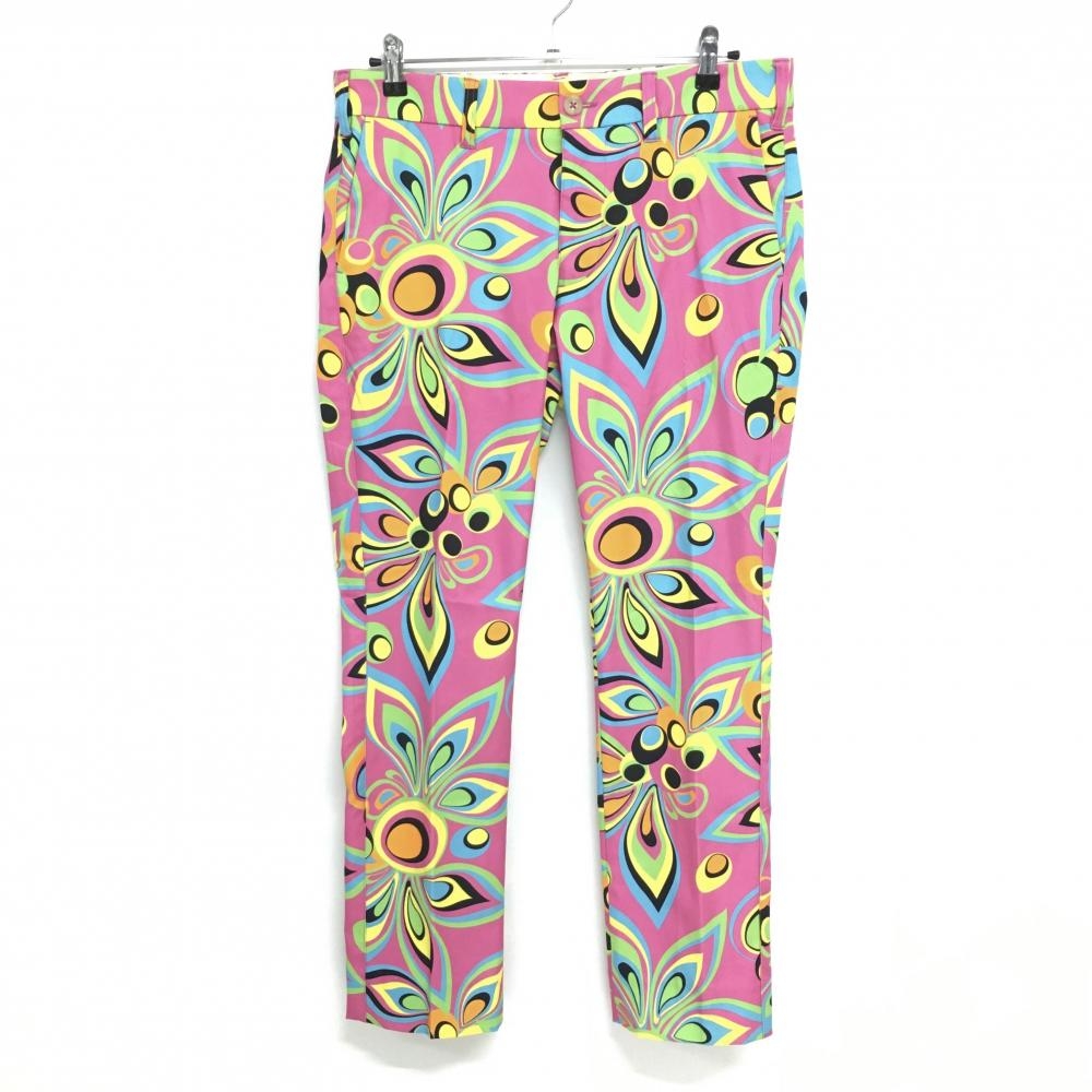 ラウドマウス パンツ ピンク×マルチカラー シャガデリック バックロゴ メンズ L ゴルフウェア LOUDMOUTH