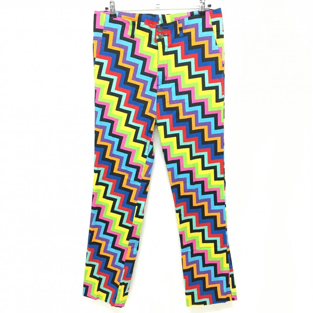 ラウドマウス パンツ マルチカラー 総柄 ギザギザ バックロゴ メンズ 34×32L ゴルフウェア LOUDMOUTH