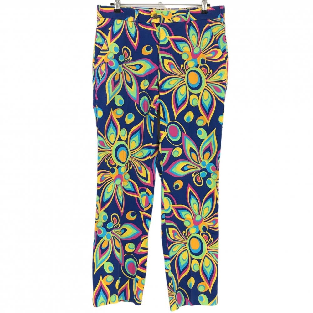 ラウドマウス パンツ ネイビー×マルチカラー シャガデリックブルー柄 メンズ 34×32L ゴルフウェア LOUDMOUTH