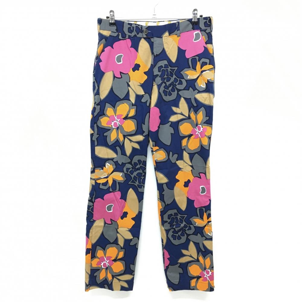 ラウドマウス パンツ ネイビー×グレー 総柄 花  メンズ 34×34L ゴルフウェア LOUDMOUTH
