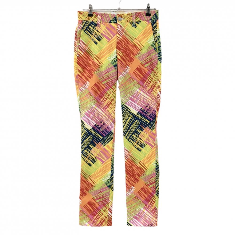 【新品】ラウドマウス パンツ マルチカラー 総柄 ストレッチ スクラッチイエロー メンズ S ゴルフウェア LOUDMOUTH