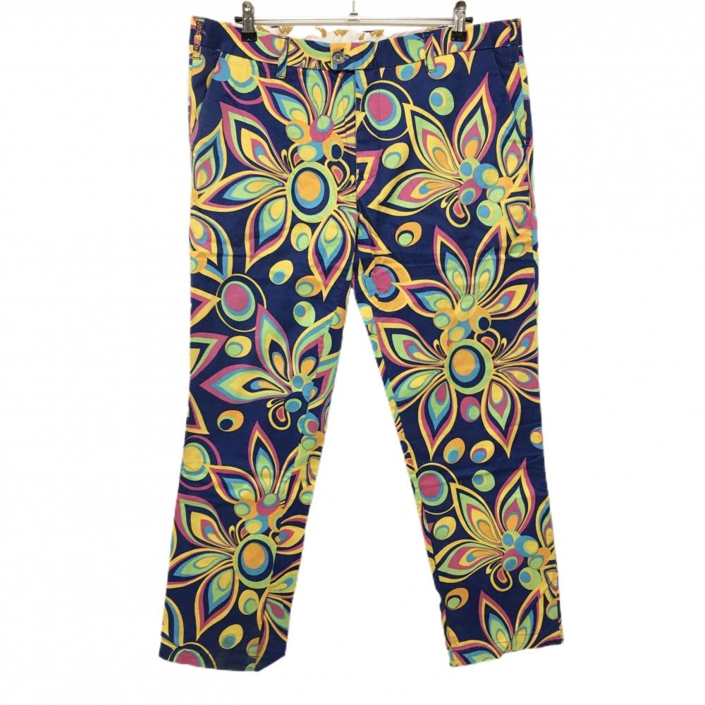 ラウドマウス パンツ ネイビー×マルチカラー シャガデリックブルー バックロゴ  メンズ 38 ゴルフウェア LOUDMOUTH