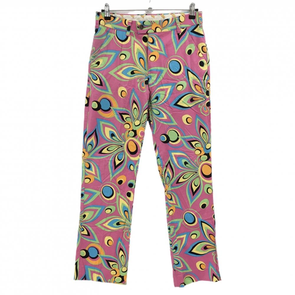 ラウドマウス パンツ ピンク×マルチカラー シャガデリック 総柄 メンズ 30×32L ゴルフウェア LOUDMOUTH