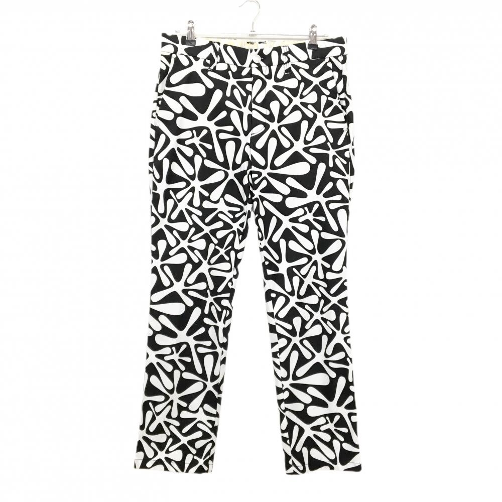 【美品】ラウドマウス パンツ 黒×白 スプラットブラック 総柄 ストレッチ  メンズ L ゴルフウェア LOUDMOUTH