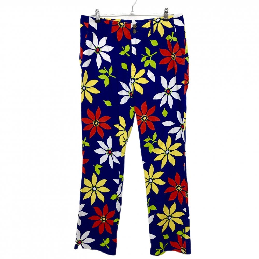 ラウドマウス パンツ ネイビー×マルチカラー 花柄 バックロゴ メンズ 34×32L ゴルフウェア LOUDMOUTH