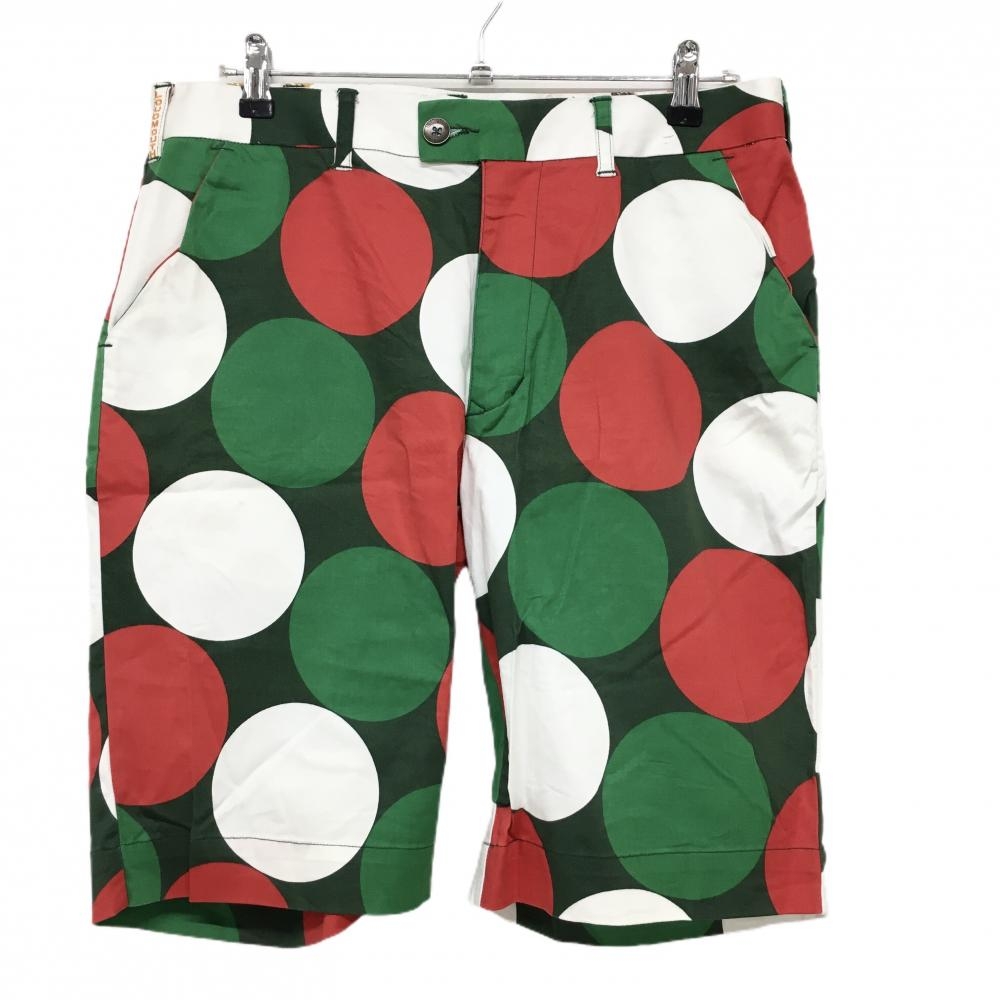ラウドマウス ハーフパンツ グリーン×レッド ドット  メンズ 34 ゴルフウェア LOUDMOUTH