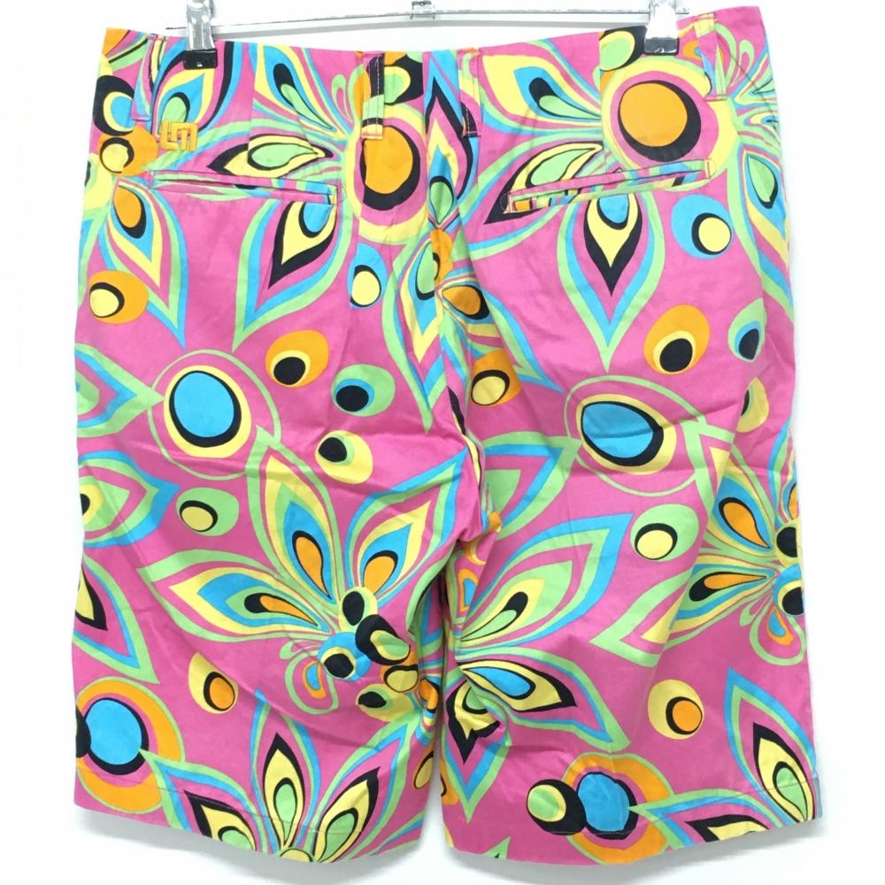 ラウドマウス ハーフパンツ ピンク×マルチカラー シャガデリック メンズ 34 ゴルフウェア LOUDMOUTH
