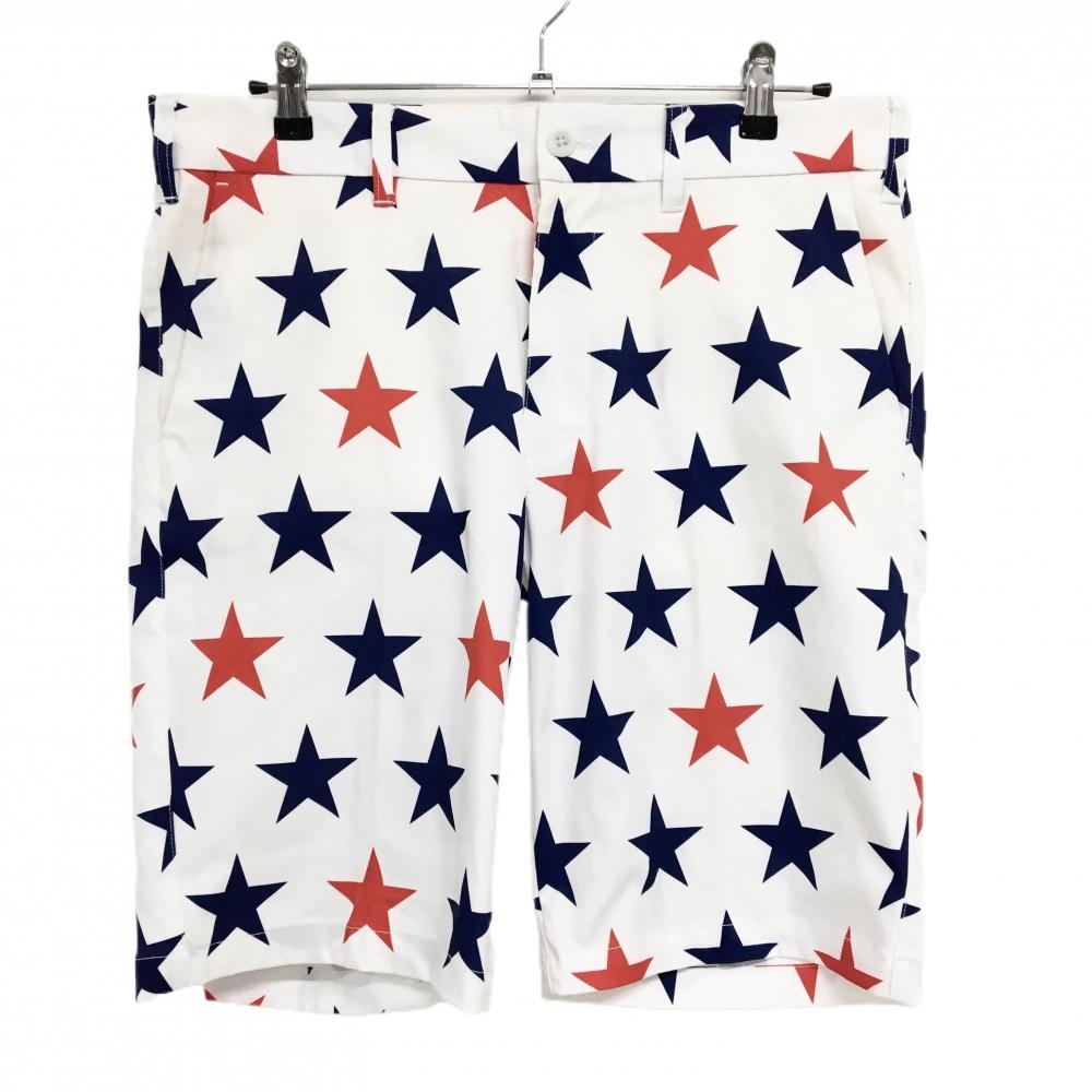 ラウドマウス ハーフパンツ 白×ネイビー スーパースターホワイト ストレッチ メンズ LL ゴルフウェア LOUDMOUTH