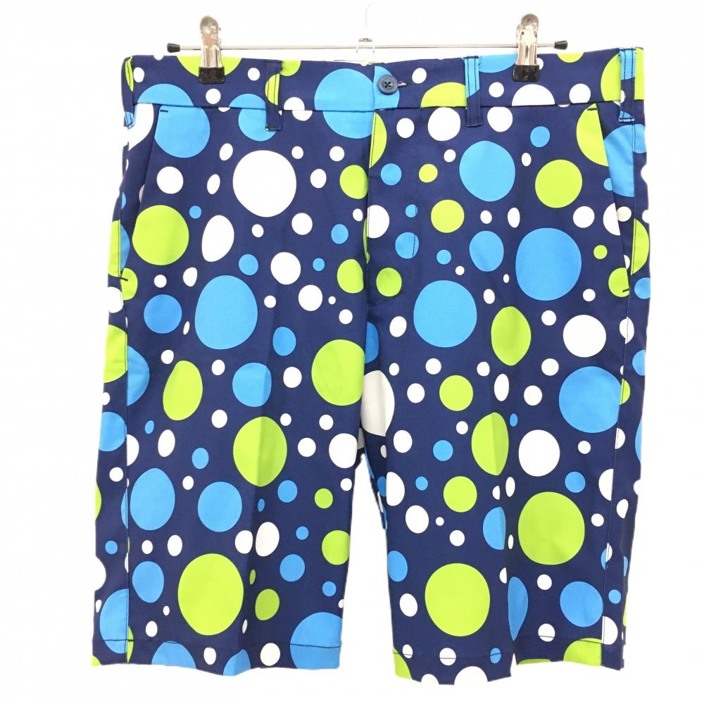【超美品】ラウドマウス ハーフパンツ ネイビー×白 フィズ ドット ストレッチ メンズ LL ゴルフウェア LOUDMOUTH