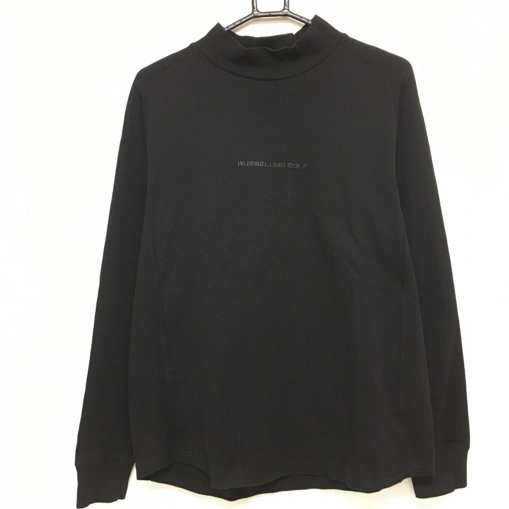 【美品】ラッセルノ 長袖ハイネックシャツ 黒 後ルチャマスク メンズ 5(L) ゴルフウェア 2023年モデル RUSSELUNO