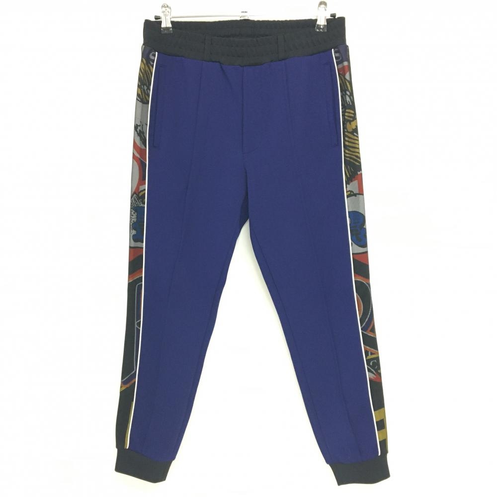 ラッセルノ ジョガーパンツ ネイビー×黒 サイドメッシュライン ウエストゴム メンズ 5(L) ゴルフウェア RUSSELUNO