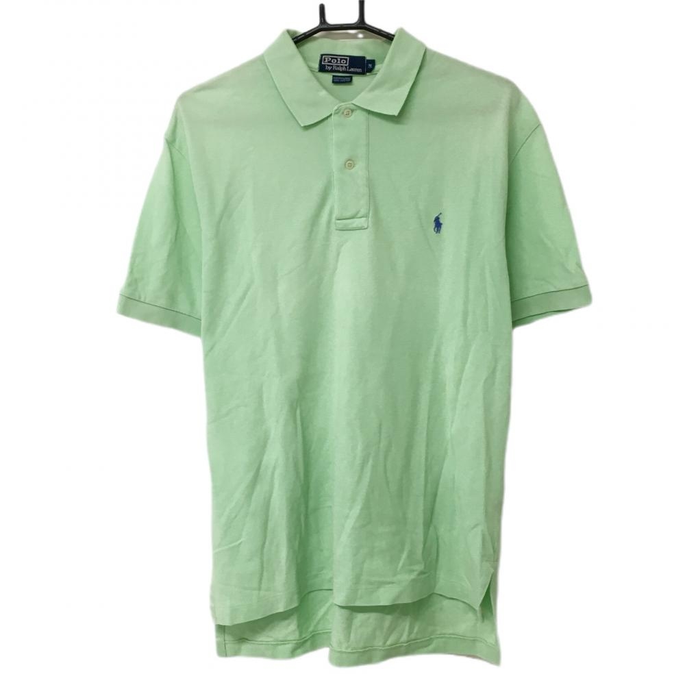 ポロbyラルフローレン 半袖ポロシャツ ライトグリーン コットン100％ メンズ M ゴルフウェア Ralph Lauren 画像