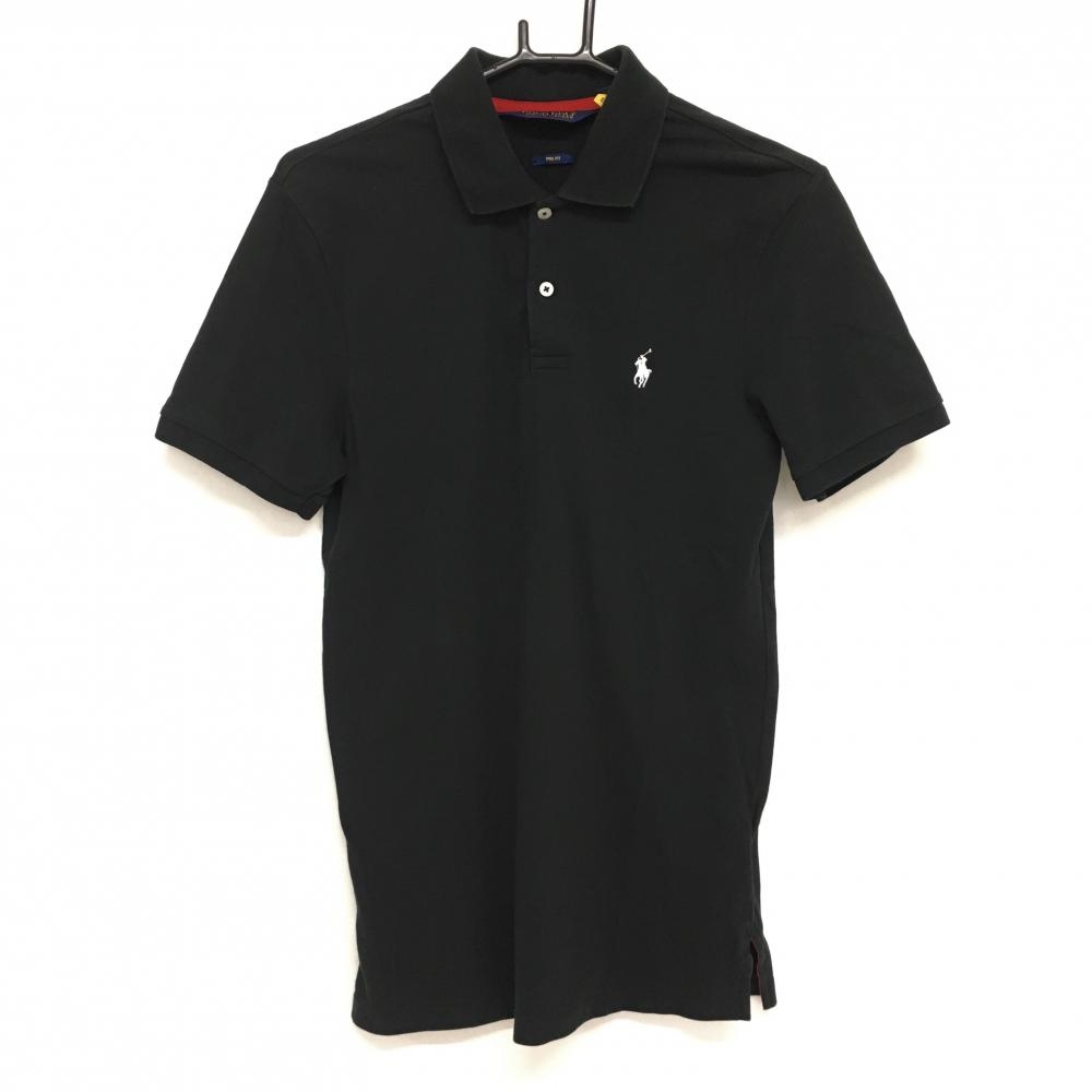 ポロゴルフラルフローレン 半袖ポロシャツ 黒 シンプル ロゴ刺しゅう メンズ XS ゴルフウェア Ralph Lauren 画像