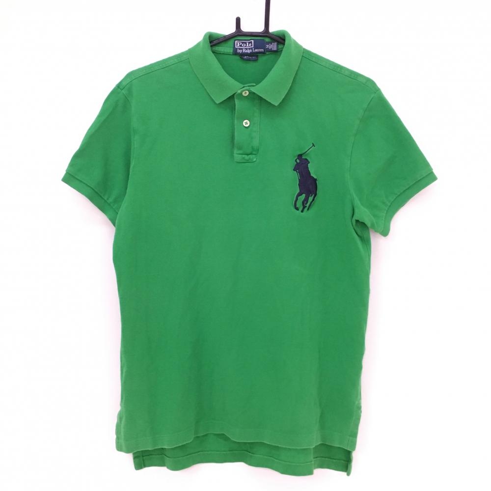 ポロbyラルフローレン 半袖ポロシャツ グリーン ロゴ刺しゅう ビッグポニー  メンズ M ゴルフウェア Ralph Lauren 画像