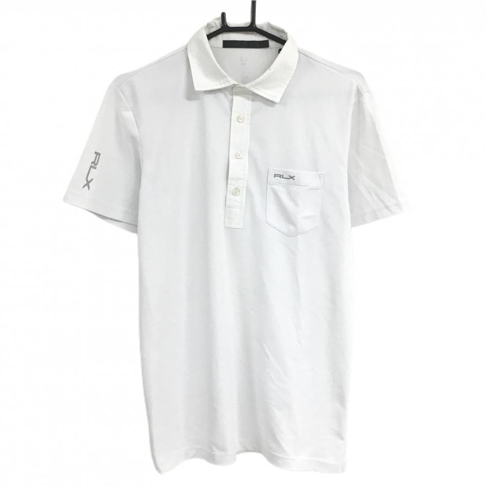 【美品】RLXラルフローレン 半袖ポロシャツ 白 WICKING 胸ポケット付 メンズ  ゴルフウェア Ralph Lauren