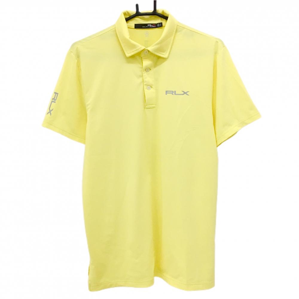 【美品】RLXラルフローレン 半袖ポロシャツ ライトイエロー ロゴプリント WICKING メンズ SP ゴルフウェア Ralph Lauren