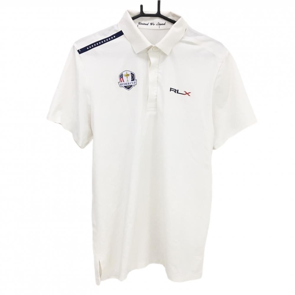 ラルフローレン 半袖ポロシャツ 白 襟ロゴプリント  メンズ  ゴルフウェア Ralph Lauren