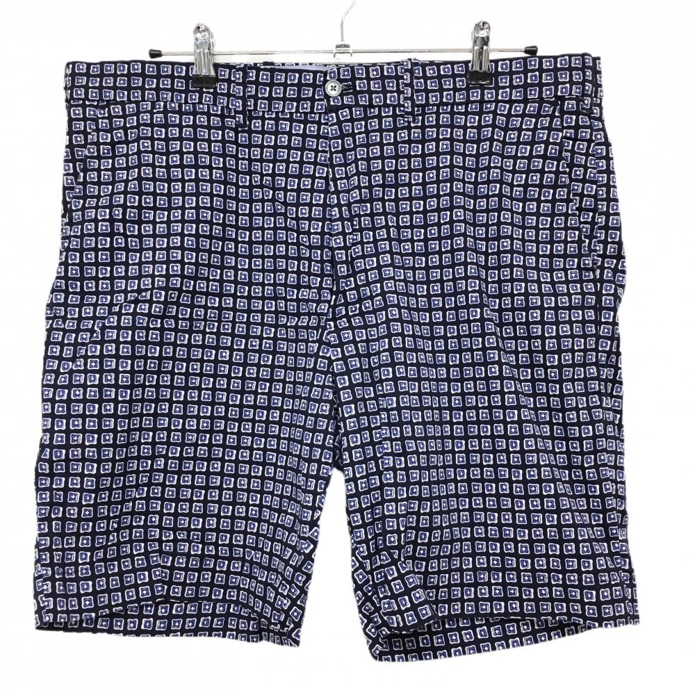【美品】ポロゴルフ ハーフパンツ ネイビー×白 総柄  メンズ 36 ゴルフウェア Ralph Lauren