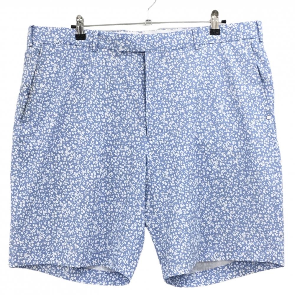 RLXラルフローレン ハーフパンツ ライトブルー×白 小花柄 ストレッチ メンズ 40 ゴルフウェア 大きいサイズ Ralph Lauren