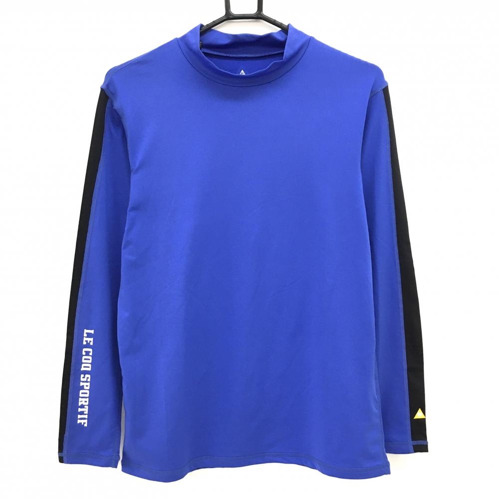 【美品】ルコックゴルフ ハイネックインナーシャツ ブルー系 ストレッチ  メンズ L ゴルフウェア le coq sportif