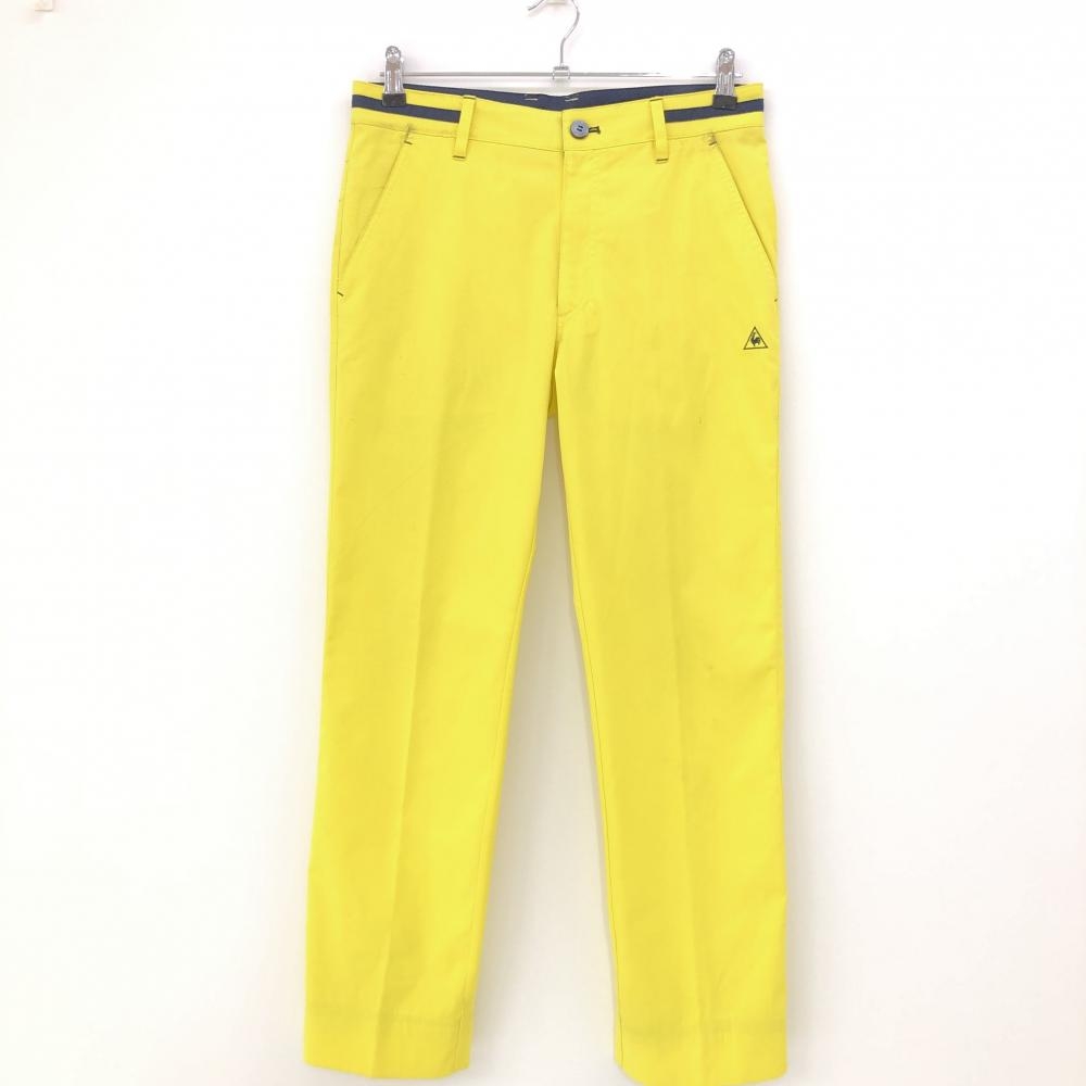 ルコック パンツ イエロー×ネイビー ブロックチェック柄織生地  メンズ 76 ゴルフウェア le coq sportif