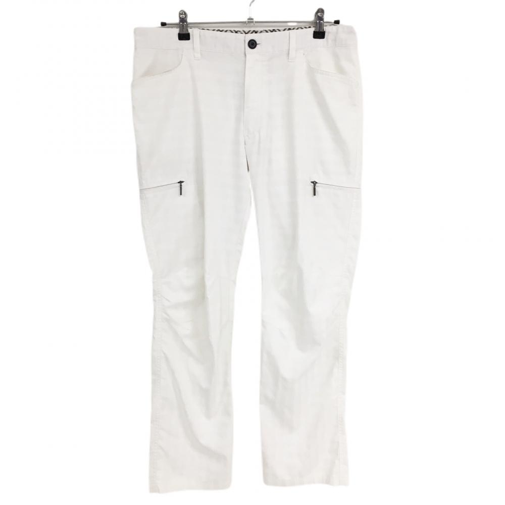 ルコック パンツ 白 チェック織生地 薄手 複数ポケット メンズ 88 ゴルフウェア le coq sportif