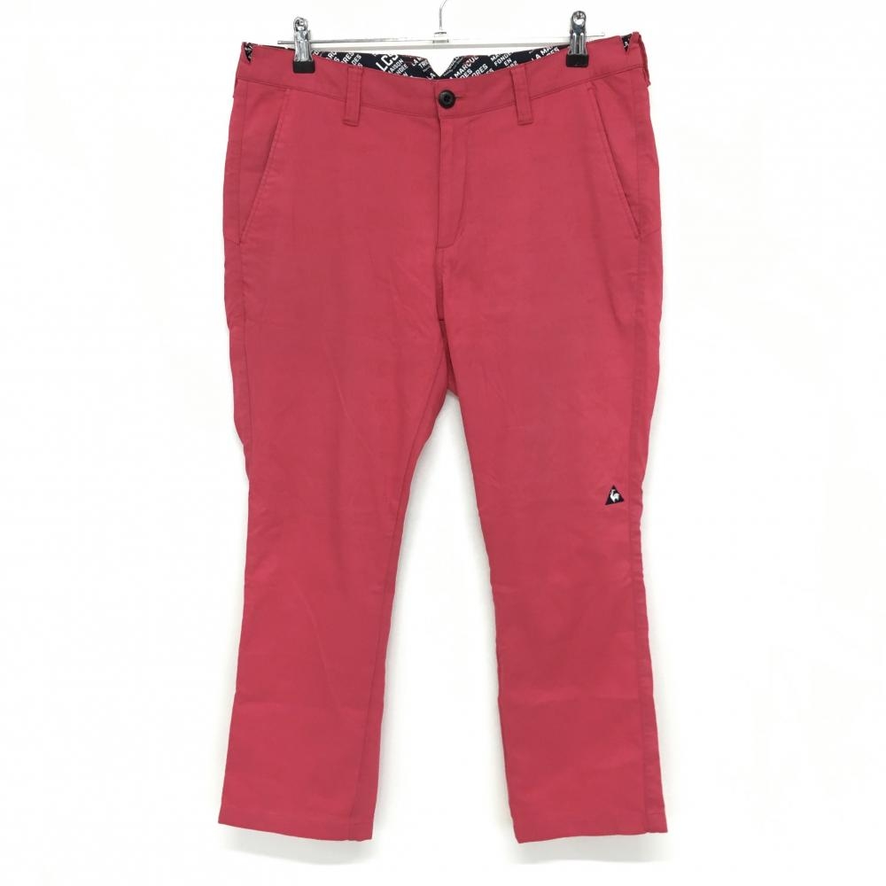 【美品】ルコック パンツ ピンク 総柄織生地 メンズ 85 ゴルフウェア le coq sportif