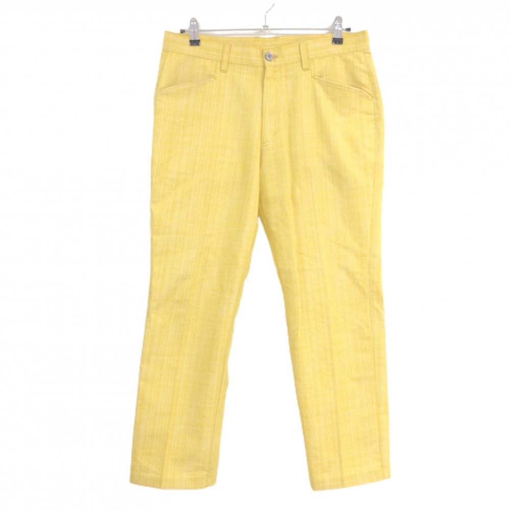 ルコック パンツ イエロー×白 格子柄  メンズ 85 ゴルフウェア le coq sportif