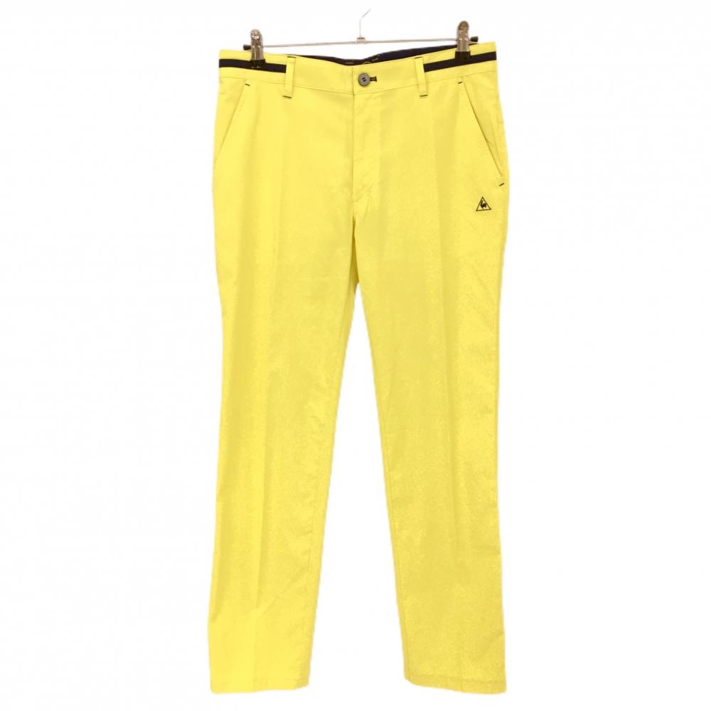 ルコック パンツ イエロー ブロック柄織生地 ストレッチ メンズ 82 ゴルフウェア le coq sportif