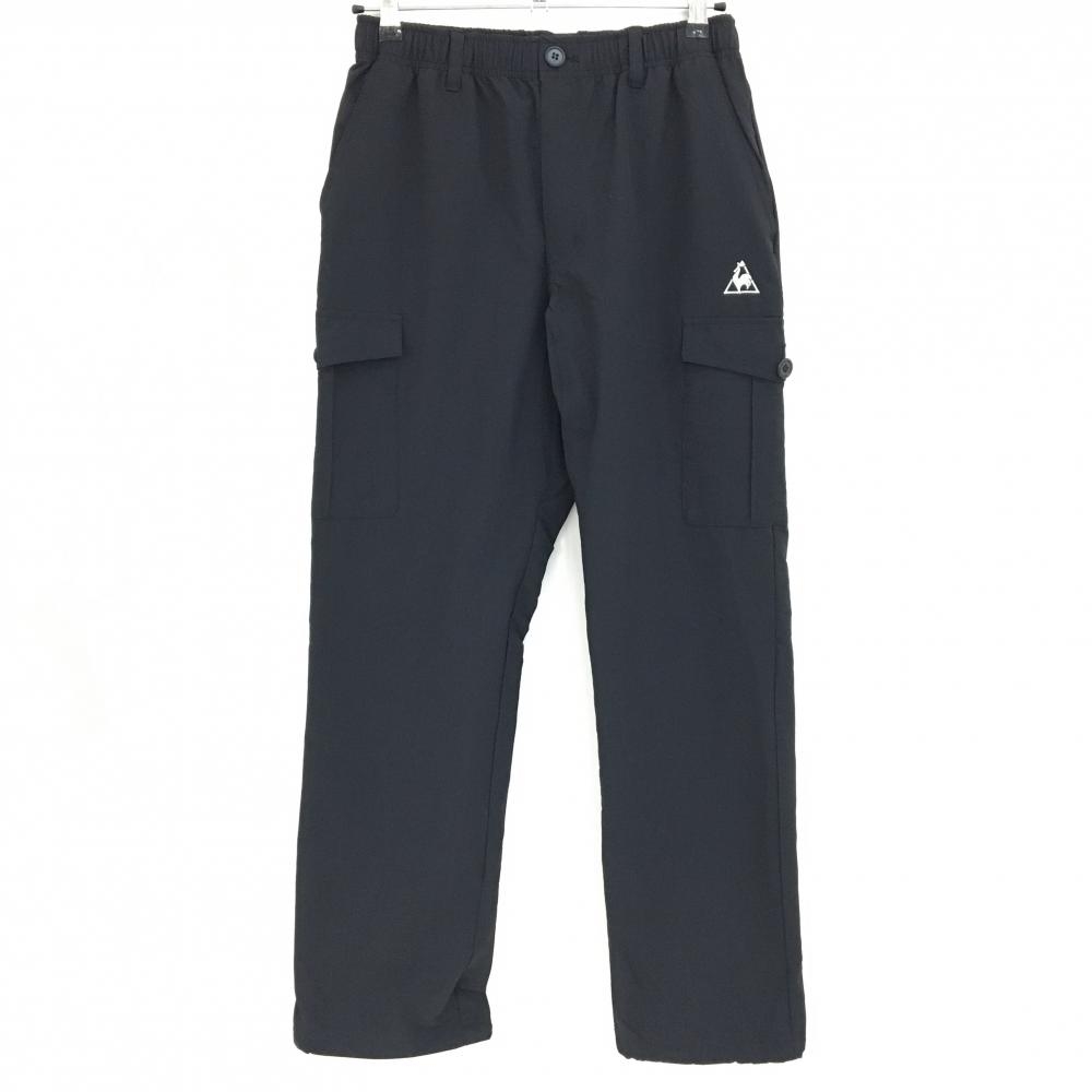 【超美品】ルコック カーゴパンツ 黒 ウエストゴム 裾ドローコード メンズ L ゴルフウェア le coq sportif