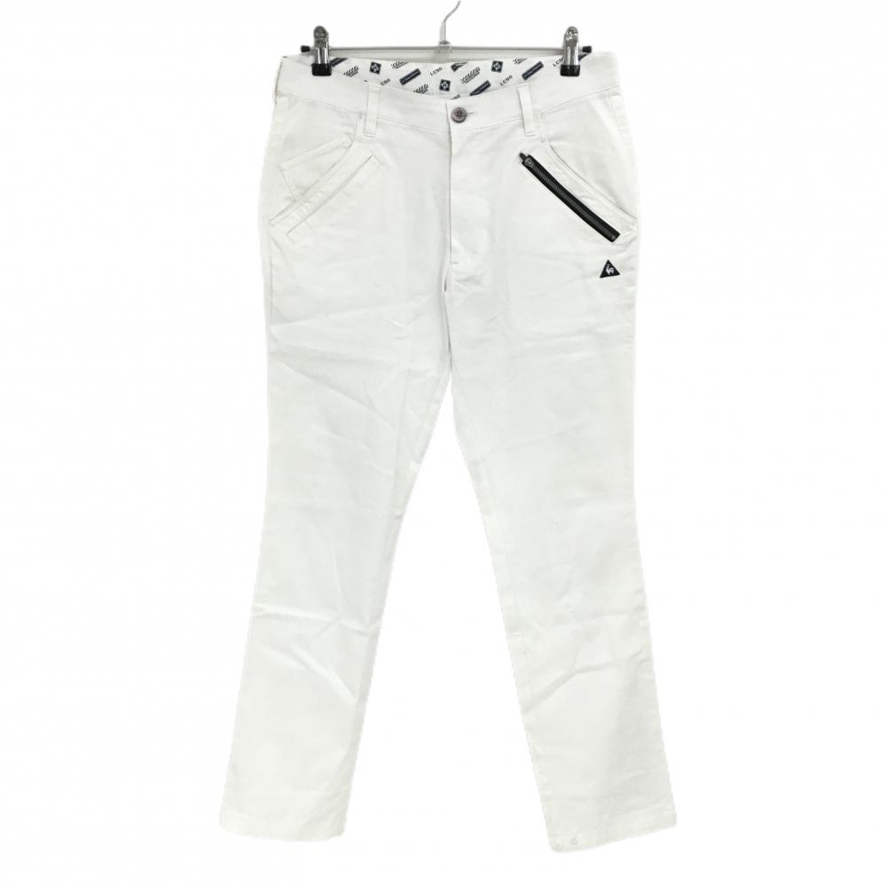 ルコックゴルフ パンツ 白 複数ポケット ウエスト内側柄  メンズ 82 ゴルフウェア le coq sportif