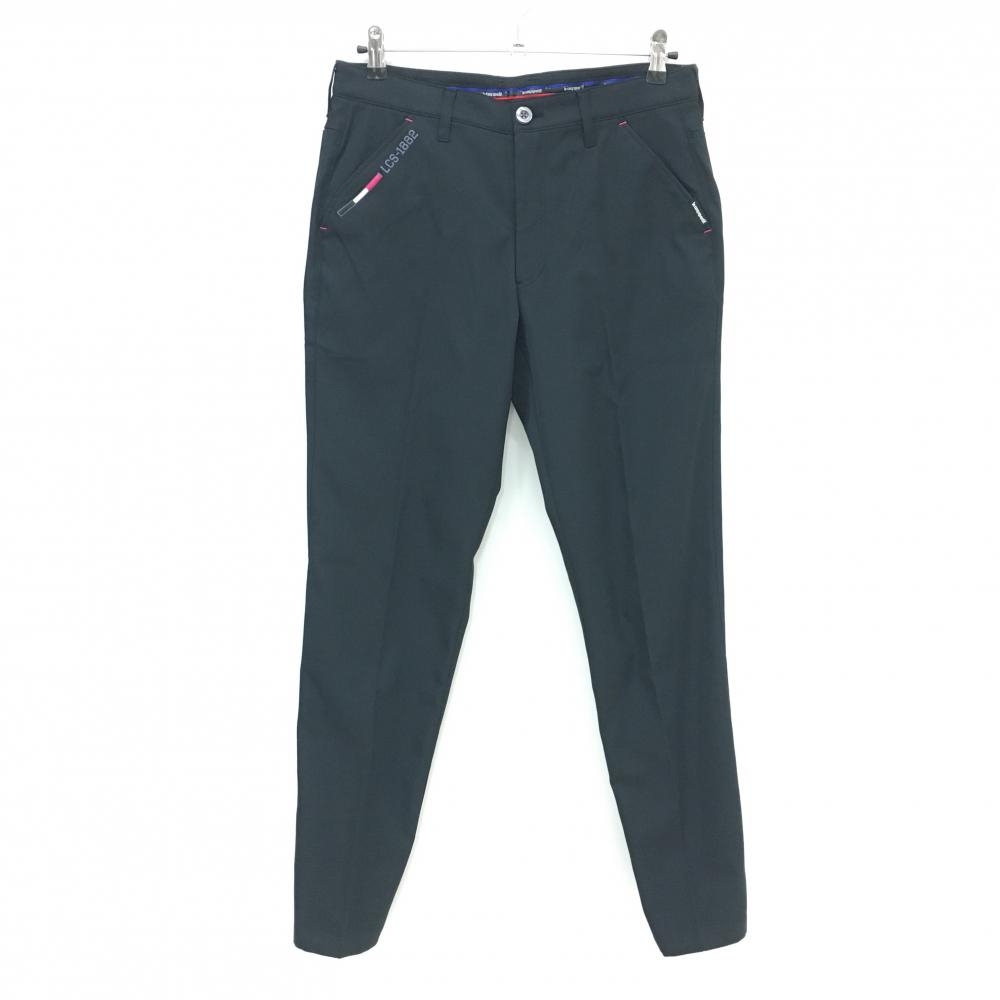【美品】ルコックゴルフ パンツ 黒 ロゴピンク ストレッチ メンズ 82 ゴルフウェア le coq sportif