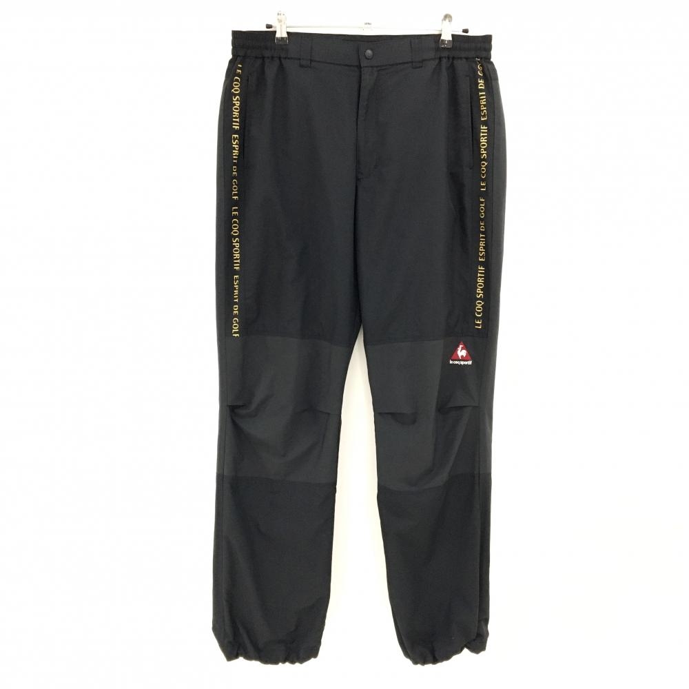ルコックゴルフ パンツ 黒×ライトブラウン 裏地メッシュ 裾ドローコード メンズ LL ゴルフウェア le coq sportif