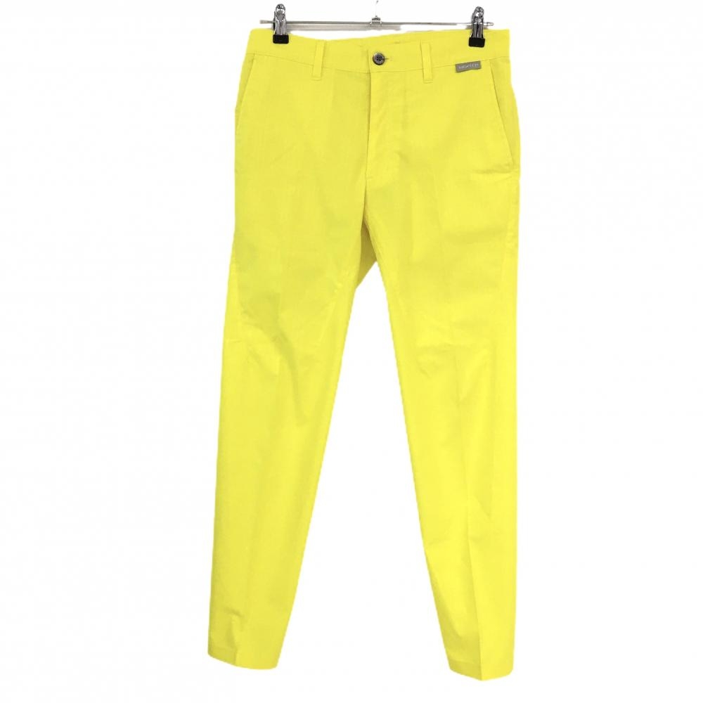 【美品】ルコックゴルフ パンツ イエロー 地模様 ストレッチ  メンズ 79 ゴルフウェア le coq sportif