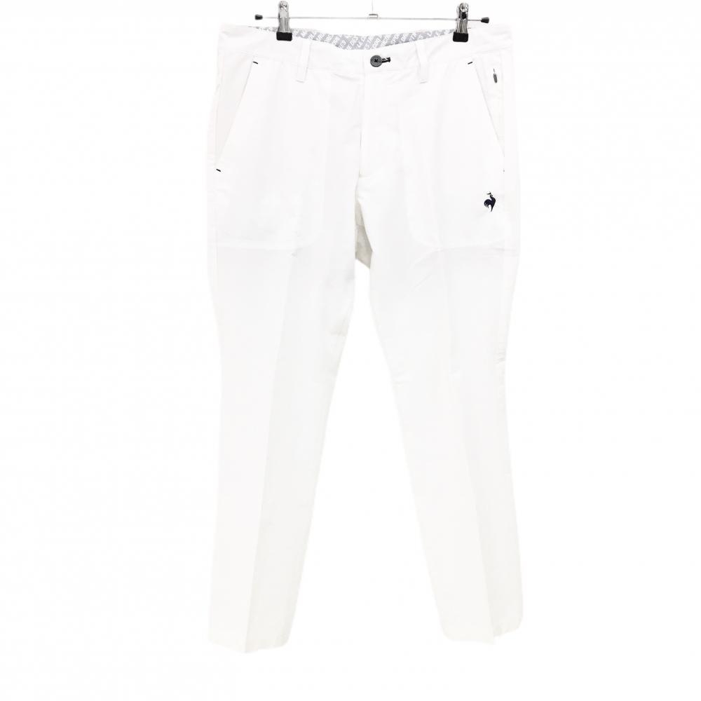 【美品】ルコックゴルフ パンツ 白 一部裏地メッシュ メンズ 88 ゴルフウェア le coq sportif