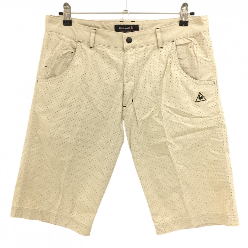 ルコック ハーフパンツ ベージュ×黒 ドット メンズ 4 ゴルフウェア le coq sportif