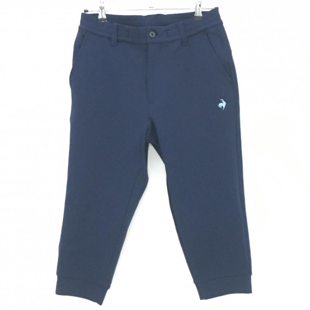 ルコックゴルフ 半端丈パンツ ネイビー ダンボールニット ウエストゴム メンズ M ゴルフウェア 2023年モデル le coq sportif