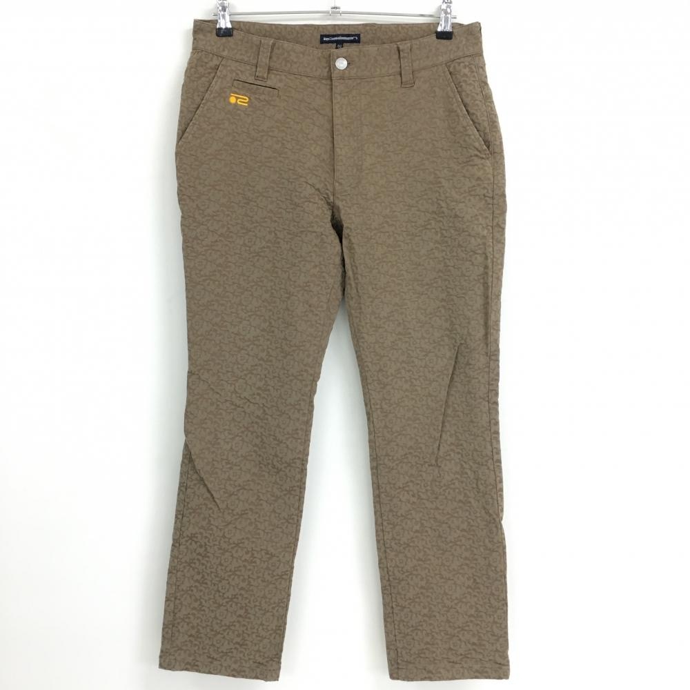 【美品】ロサーセン パンツ ブラウン×ライトブラウン 総柄 ロゴ刺しゅう メンズ 82 ゴルフウェア Rosasen